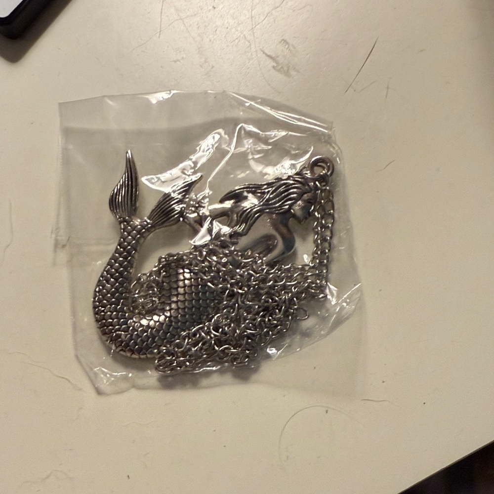 Silver Mermaid Pendant Necklace